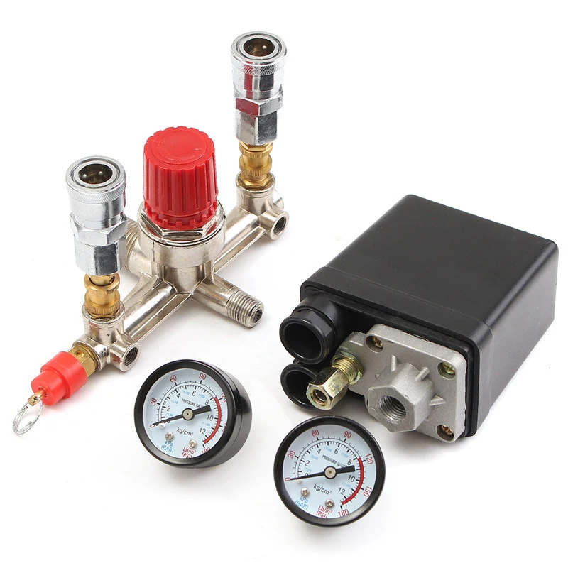 

120 PSI Pressure Manifold Regulator Valve Switch Gauges Controller Workshop Equipment Air Compressor Tool Accessories