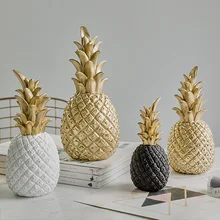 Nordic Modern Home Decor Golden & White Pineapple Creative Wine Cabinet Window Desktop Display Props Home Decoration Accessories