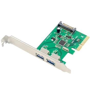 

PCI-E 4X Express to 2 Ports USB 3.1 Ype-A Expansion Card ASM1142 Chipset High Speed 10Gbps 15-Pin Power Connector Port