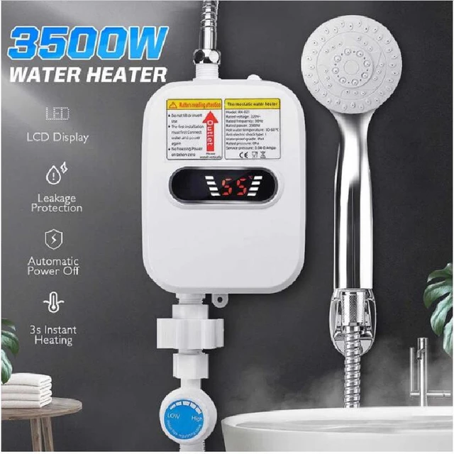 RX-21,3500W 220V Water Heater Bathroom Kitchen Instant Electric Hot Water  Heater Tap Temperature Display With Faucet Shower - AliExpress