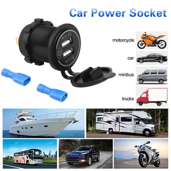 

Waterproof LED 4.2A USB Charger Power Socket w/ Touch Switch Unique Parts Portable Car Ornaments for 12-24V Car Boat