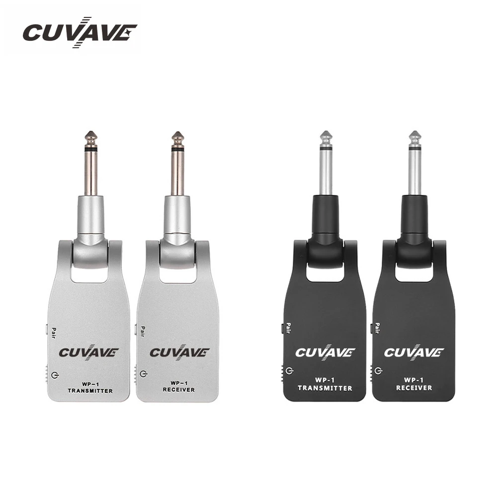 

2.4G Wireless Guitar System 30M Transmission Range Rechargeable Transmitter & Receiver for Guitar Bass Black/Silver Color