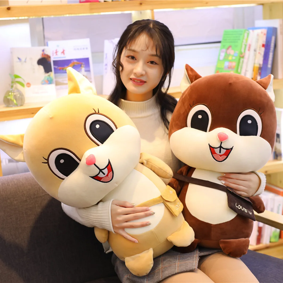 

Software Backpack Squirrel Doll Plush Toys down Cotton Coumadin Squirrel to Sleep with Valentine's Day for a Girlfriend Gift