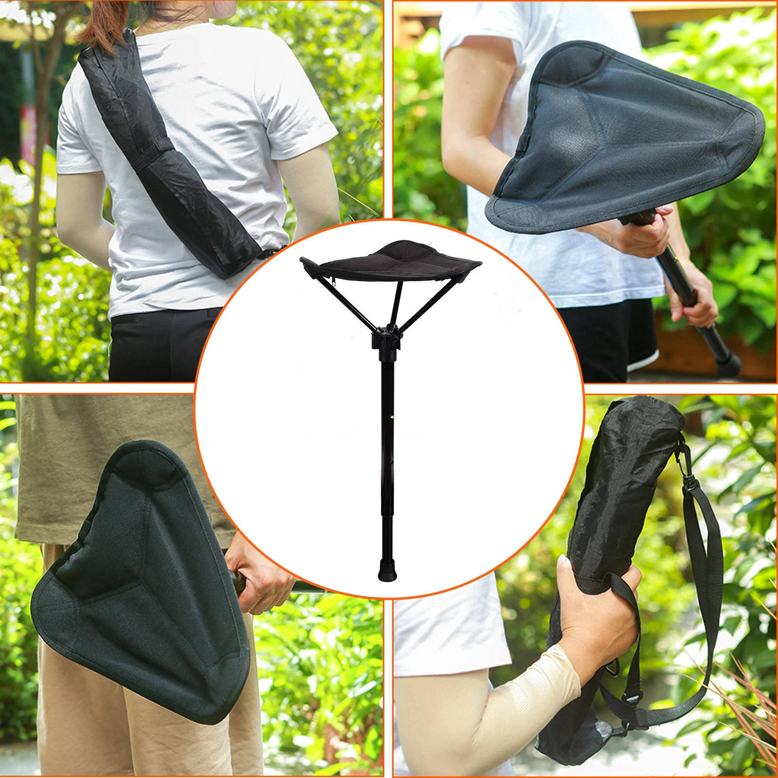 Folding Chair Adjustable Telescopic Folding Stool Fishing Tools Chair Portable High Chair Single Leg Outdoor Camping