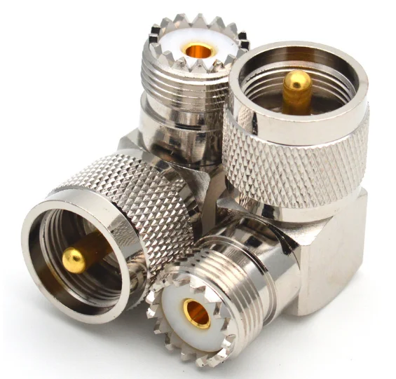 1Pc Uhf So-239 Pl-259 Maschio A Uhf Femmina Ad Angolo Retto 90 Gradi Adattatori Coassiali Per Connettori Rf