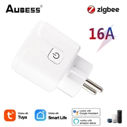 4pcs Aubess Zigbee 16A Socket EU Plug Adapter Tuya Smart Home Wireless Remote Control Smart Socket No Power Energy Monitor