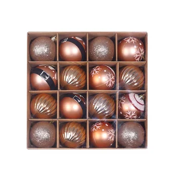 

16Pcs/set Christmas balls Baubles Red Gold Glitter PVC Party Wedding Ornaments