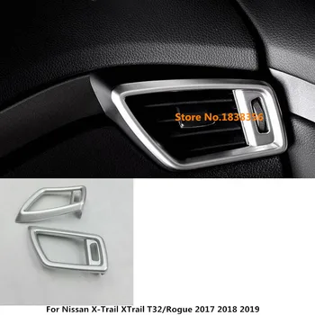 

For Nissan X-Trail XTrail T32/Rogue 2017 2018 2019 2020 Car Inner Garnish Trim ABS Chrome Front Air Conditioning Outlet Vent