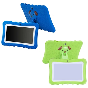 

HOT-2x 7 Inch Kids Tablet Android Dual Camera WiFi Education Game Gift for Boys Girls,(Green /Blue UK Plug)