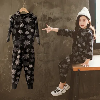 

2020 Autumn Girls Clothing Sets Teenage Kids Clothes Suit Hooded Sweatshirts + Pants 2pcs Children Clothing Set Costume 10 12 14