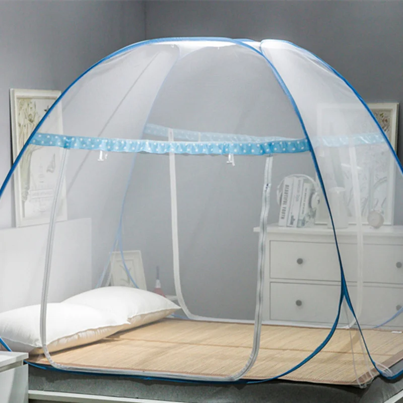 

Blue Simple Mosquito Net For Adults Mosquito Insect Net Mesh Free Installation Folding Kids Mosquitero Netting Yurt Netting Tent