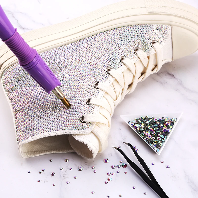 Hot Fix Rhinestones Hotfix Rhinestone Crystal Clear AB Flatback Iron On Strass Stones Hot Fix Rhinestones for Needlework Decorations Clothes Beads