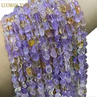 Fine 100% Natural Clearly Crystal Ametrine Irregular Gravel Gemstone  Beads For Jewelry Making DIY Bracelet Necklace 6-8mm 15'' 1