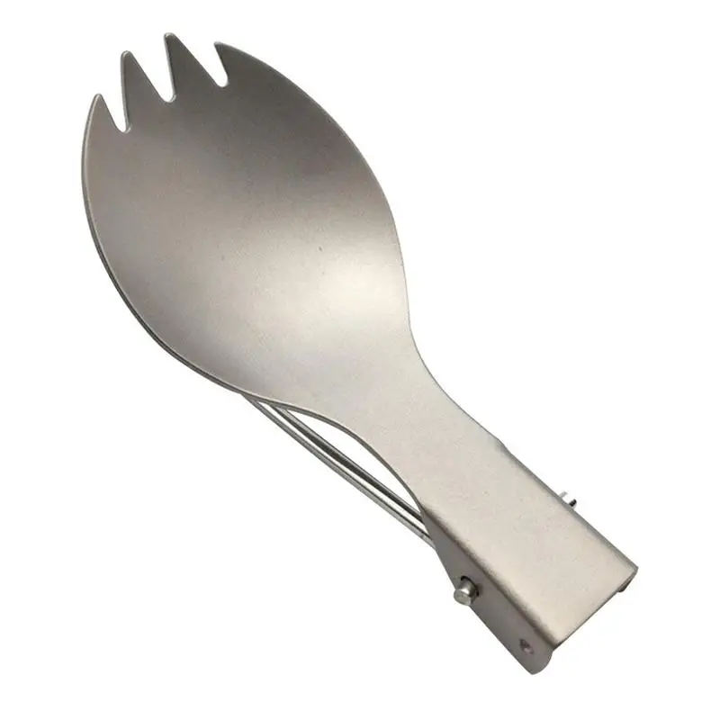 Titanium Spork Folding Spoon Outdoor Camping Titanium Spoon Flatware Camping Tableware Travel Folding Camp Spoon