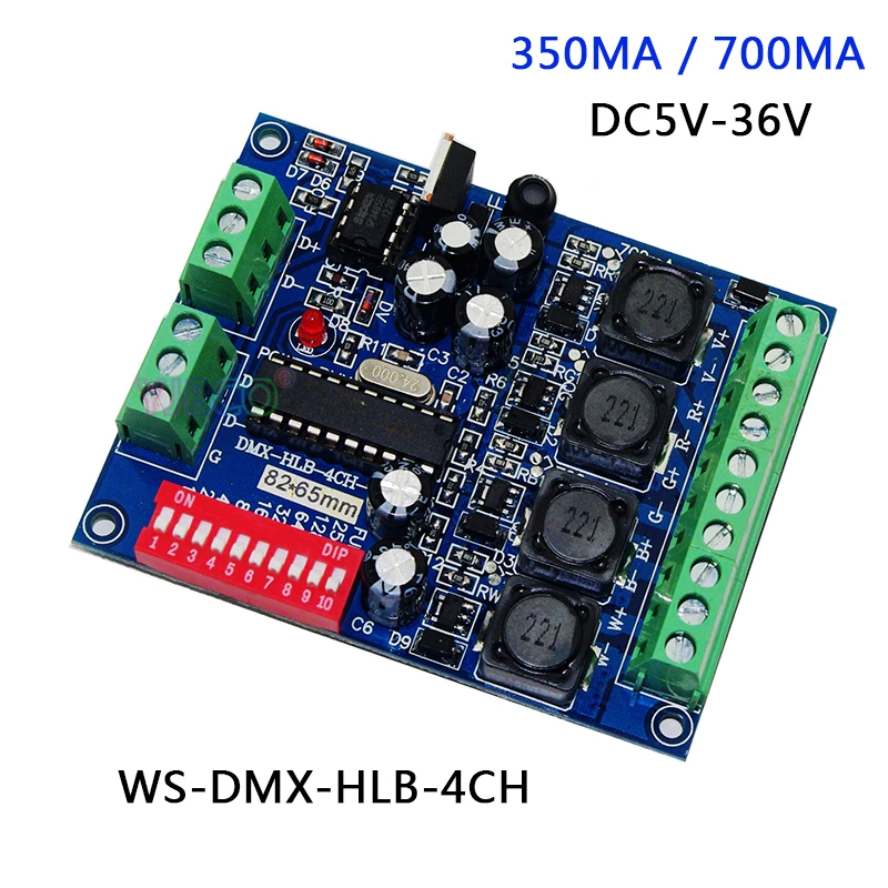 3CH 4CH DMX512 декодер постоянного тока 350ma/700ma RGB RGBW светодиодный контроллер для Светодиодный прожектор светильник светодиодный настенный светильник