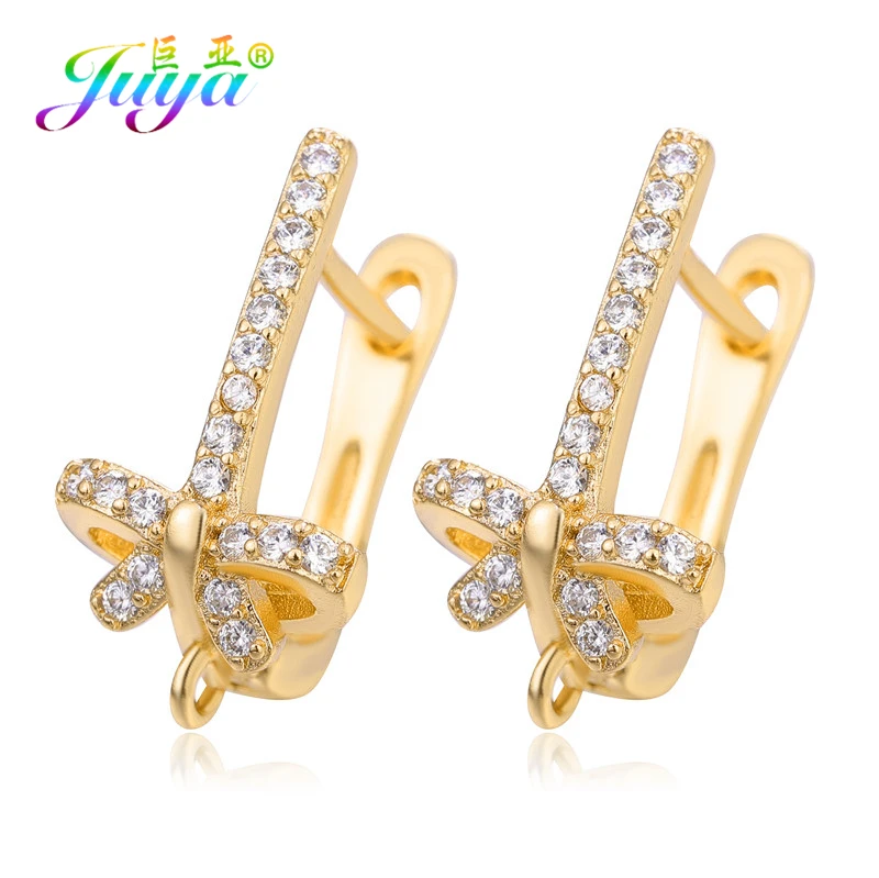 Gold Juya DIY серьги аксессуары поставки золото/серебро креативный крепеж обруч серьги крючки для женщин Мода висячие серьги - Цвет: Gold