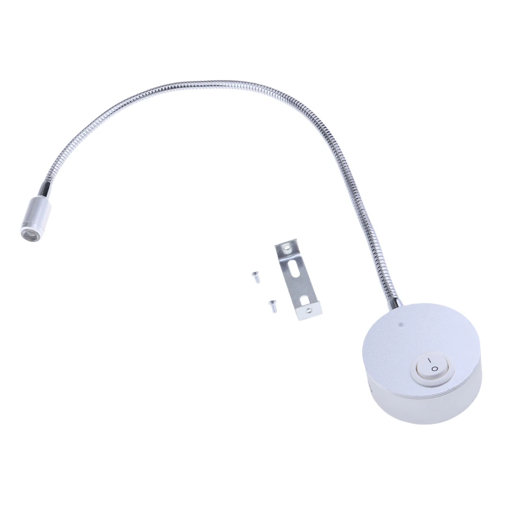 12 Volt 1W 6000K Wall LED Spot Reading Light On/Off Switch Caravan Camper Boat