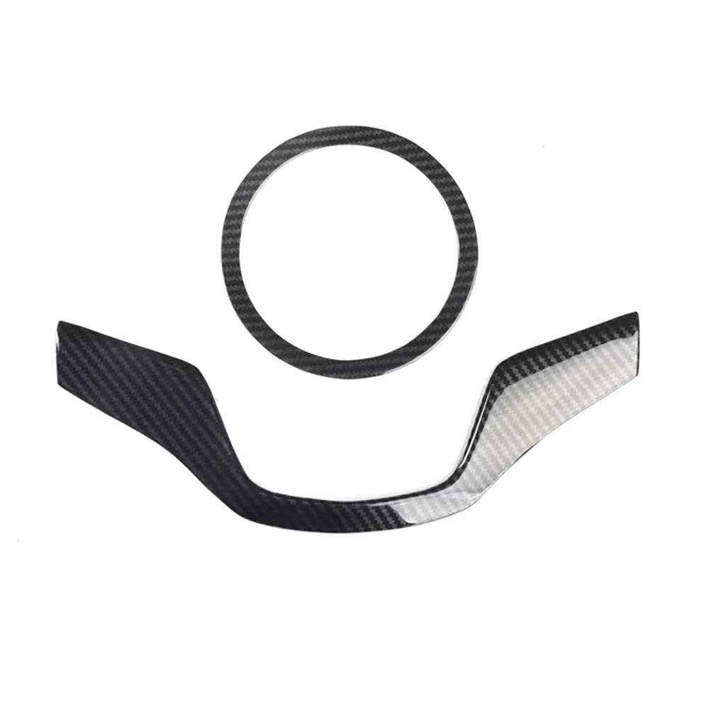 Carbon Fiber Black Для Jaguar XEL рулевого колеса автомобиля украшения крышка отделка наклейки автомобильные рамка для укладки волос - Название цвета: Carbon Fiber Black