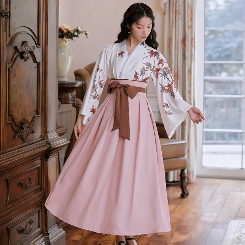 Ropa japonesa Kimono vestido Yukata mujer, traje Hanfu con estampado Floral, traje de Baile Folclórico elegante, de falda de de Asia y las Islas del Pacífico| - AliExpress
