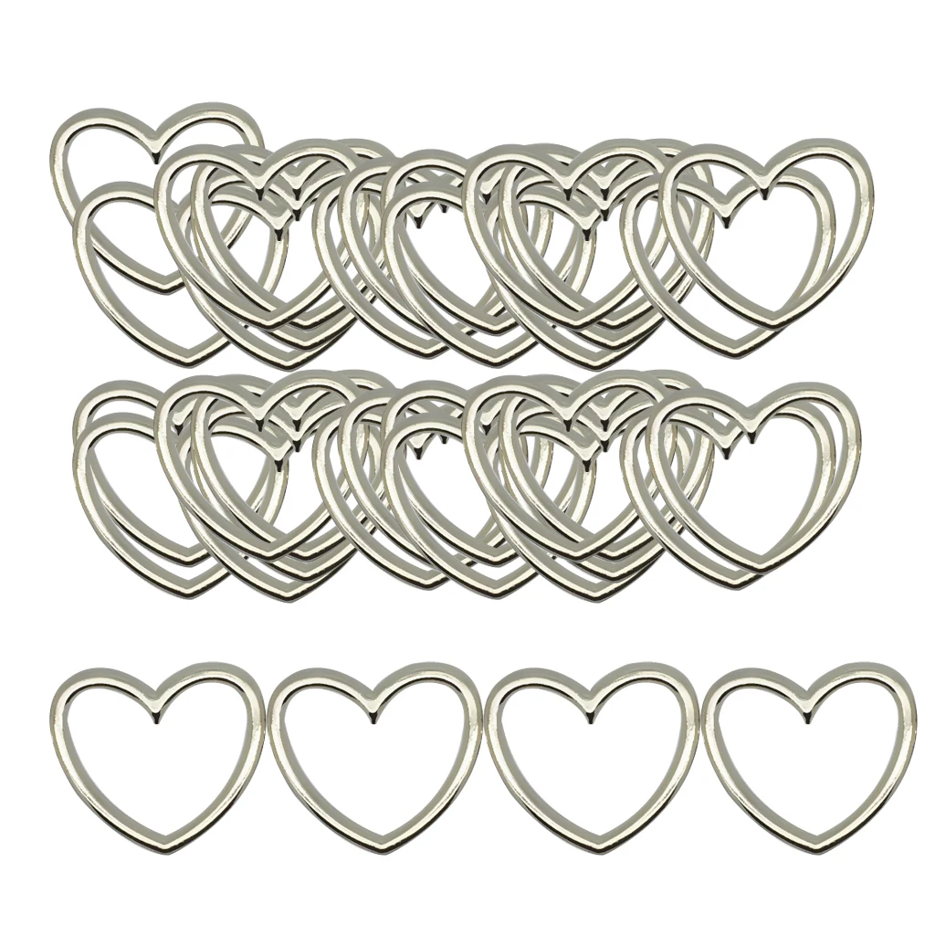 

5pcs Silver Heart Circles Choker Findings Jump Ring DIY Rock Pub Garter Belt
