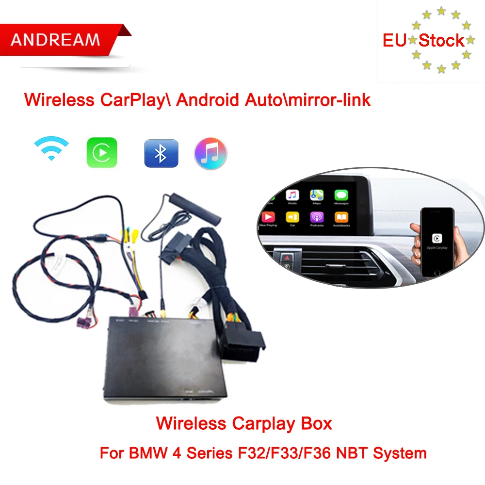 Беспроводной Android Авто Carplay интерфейс коробка для BMW NBT системы 4 серии F32 F33 F36 WiFi Зеркало Ссылка