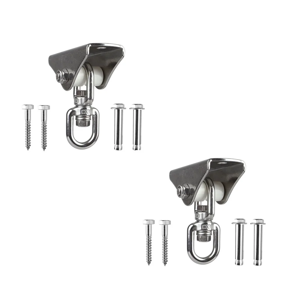 2PCS 360&deg; Stainless Steel Swivel Swing Hangers For Swing Hanging kit Playground Hammock Chair Yoga Mount