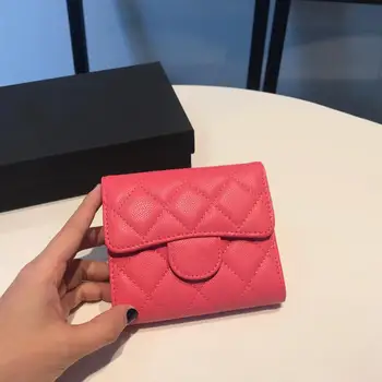 

High end customized brand luxury women's purse caviar diamond cowhide making cardholder's