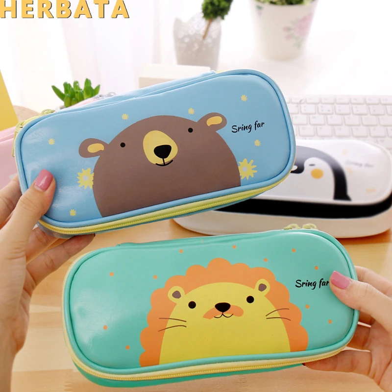 

Student stationery cartoon animal large capacity pencil case creative cute multifunctional waterproof stationery box