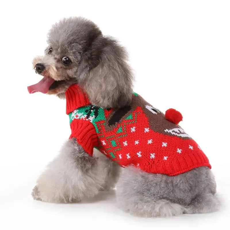 Рождественская теплая мягкая безопасная Одежда для собак, кошек, собак, свитер с лосем, костюм, зимняя одежда, Классическая куртка, пальто, товары для животных