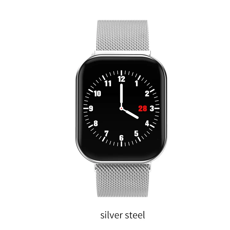 Steel-Silver ESEED X16 smart watch men IP67 waterproof full touch screen long standby Heart Rate Blood Pressure Monitoring smartwatch - Цвет: Steel-Silver