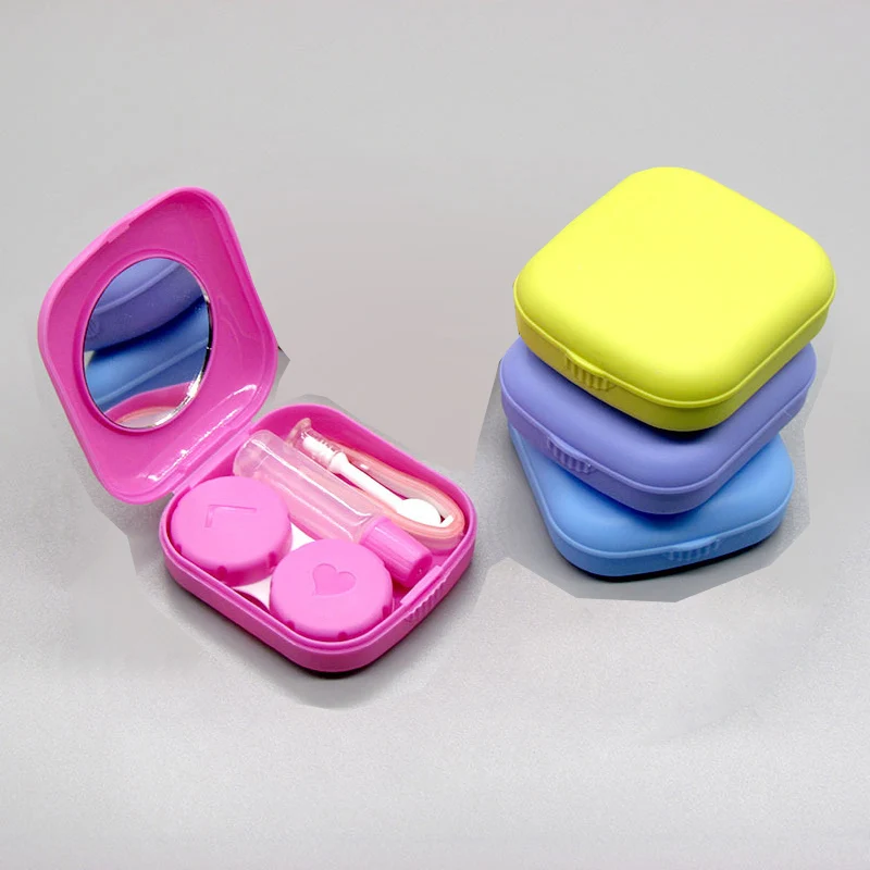 

Easy Carry Mini Pocket Contact Lens Cases With Mirror Kit Travel Women Girl Lady Convenient Contact Lens Case Container Box