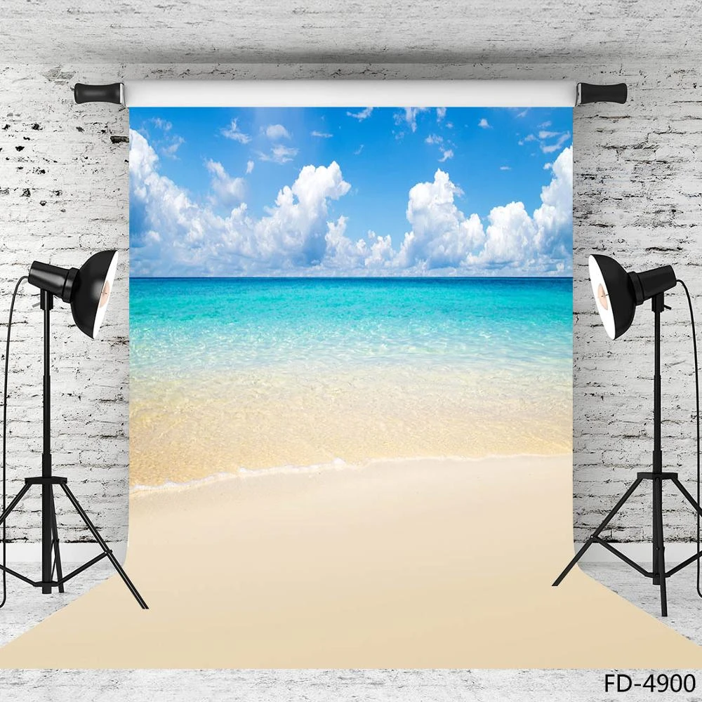 砂浜風光明媚な海波海青空クラウド風景背景子供ベビーポートレート撮影の背景の写真 背景 Aliexpress