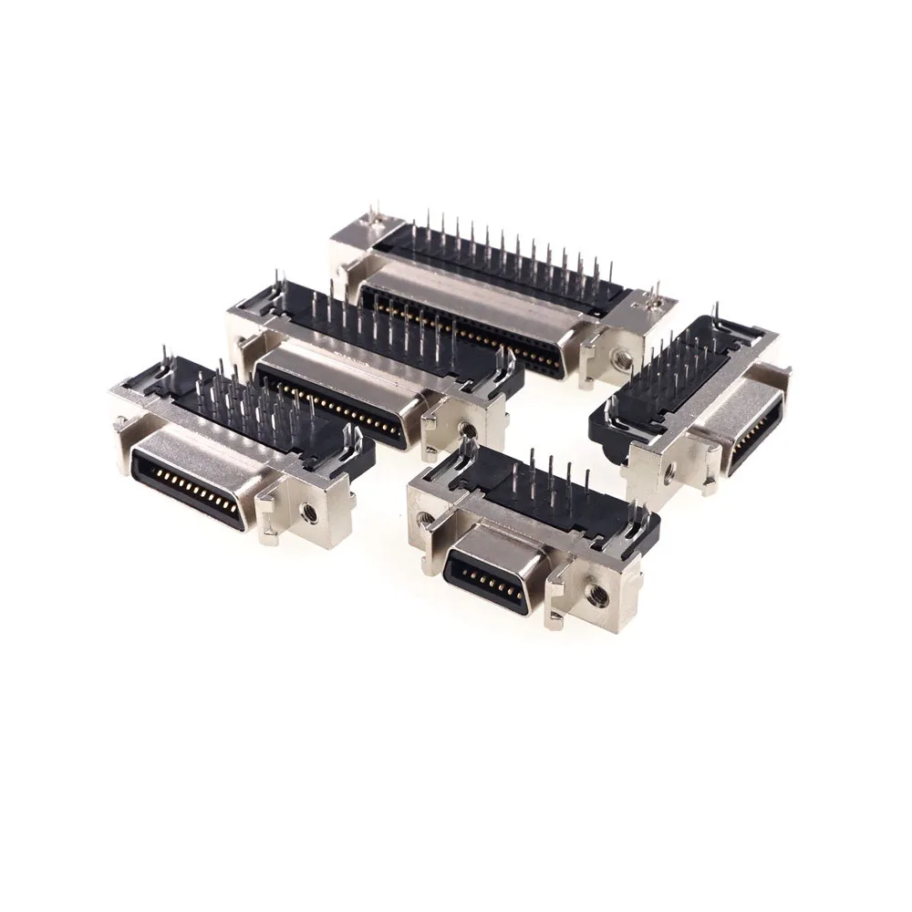 10 Pcs 14 20 26 36 50 68 Pin Servo Driver Connector SCSI HPCN Receptacle Right Angle Slot 10214 10220 10226 10236 10250 10268 |