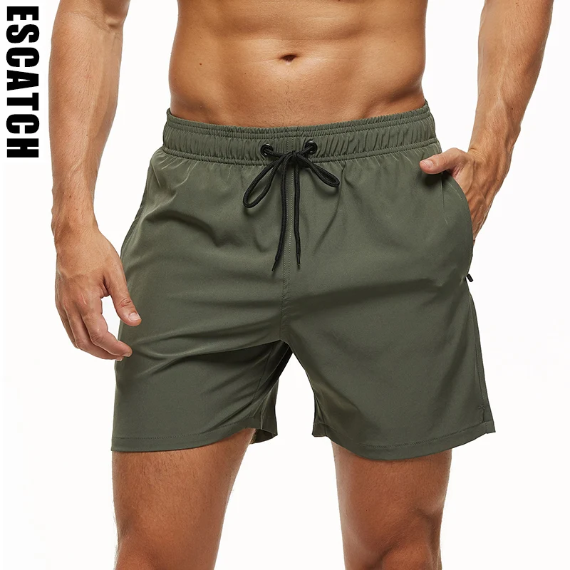 Beach Shorts Swim-Trunks Escatch Quick-Dry Mens Brand Stretch with Zipper-Pockets Mesh