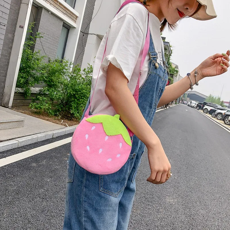 Милая Детская плюшевая сумка для тела, сумка-мессенджер, модная милая сумка на плечо с рисунком фруктов и животных для девочек и мальчиков