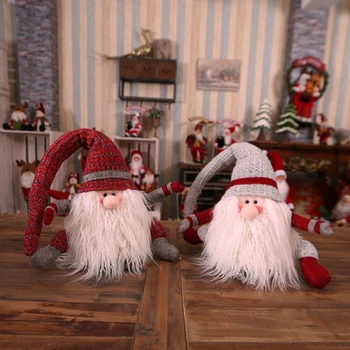 

Christmas telescopic doll cloth art sitting posture elderly Christmas ornaments decorations hotel window decoration props