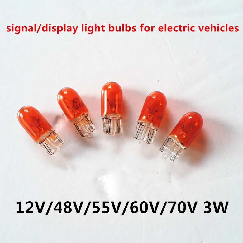 display and signal light bulbs 12V/48V/60V/72V 3W lamp turn signal light T10 scooter front light scooter headlight motorcycle accessories For electric bike scooter and motorcycle