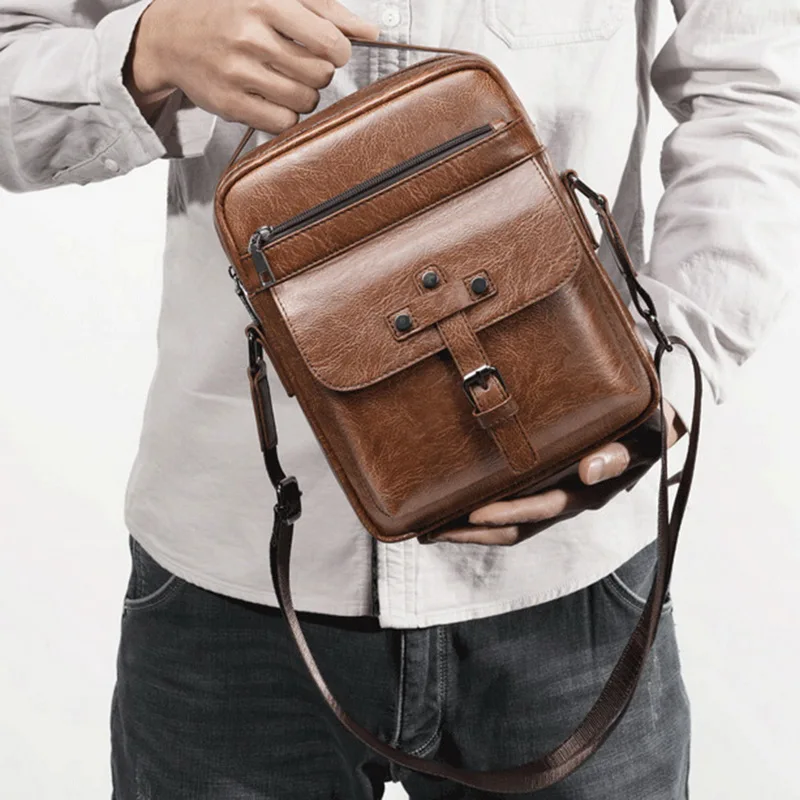 

Men Tote Bags Set Fashion Man Vintage Leather Messenger Bag Male Cross Body Shoulder Business Bags For Men bolsas male