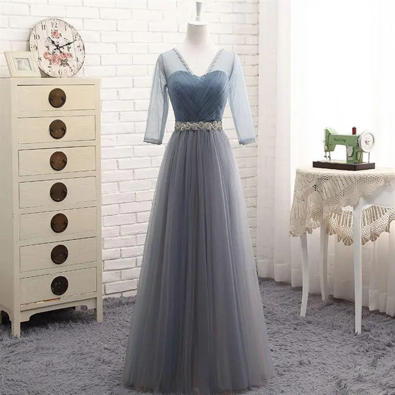 Vestido Madrinha серые длинные пикантные платья подружек невесты шифоновое платье для свадебное праздничное платье demoiseur D'honneur