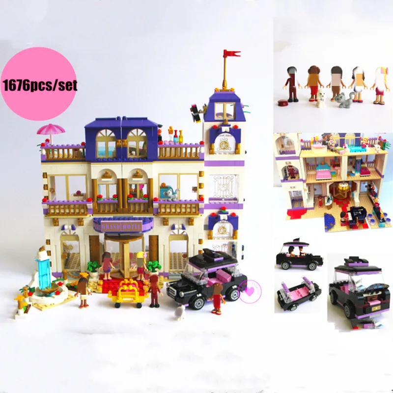 

New Friends Series Heartlake Grand Hotel fit Friends figures city Model Building Blocks Bricks diy toys girl kid gift