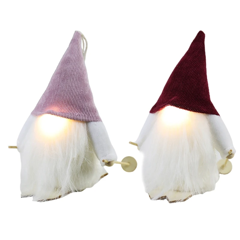 Рождественская плюшевая кукла Tomte Gnome со светодиодной подсветкой для носа