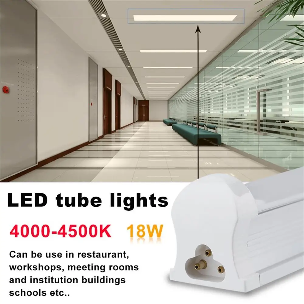 

10 Pcs Complete Light T8 Fluorescent LED Tube Light Lamp 1.2 M Length 18W Natural White 4000-4500K 85V-265V