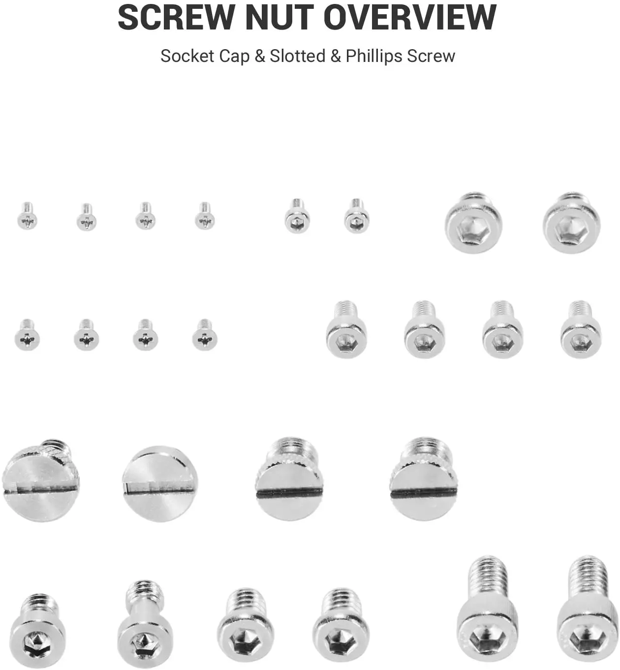 Description Picture 4 of itemSmallRig Full Kit of 26 Screw Set Mounting Screws for Camera Cages, Handles, Plates Includes 1/4”, 3/8”, M2, M2.5, M3/M4 AAK2326