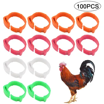 

Behogar 100PCS Adjustable 001-100 Digital Poultry Chicken Foot Label Buckle Rings for Chicken Duck Pigeon Poultry Farm Supplies