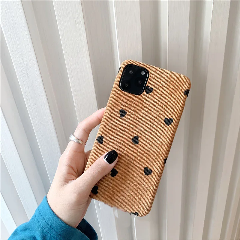 Коричневый GlamPhone чехол вельветовый чехол для телефона с рисунком на тему любви для iPhone11Pro/Max X XS Max XR Мягкий силиконовый чехол для iPhone11 7 8 6 6s Plus чехол - Цвет: Коричневый