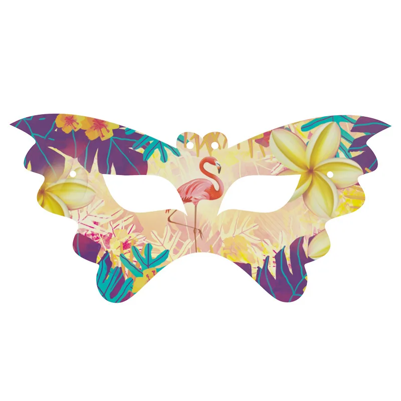 6pcs Unicorn Theme Eye Cover Events Decoration Paper Masks Flamingo Jungle Animals Face kids Birthday Party Decorations | Дом и сад
