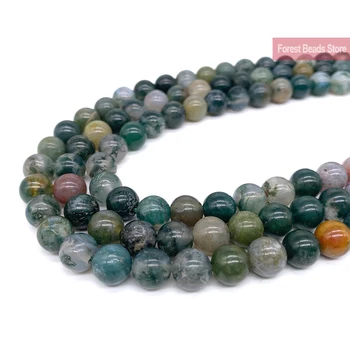 

Free Shipping Natural Indian Agates Round Beads 15" Strand 4 6 8 10 12 14MM Pick Size for Diy Jewelry Making Wholesale