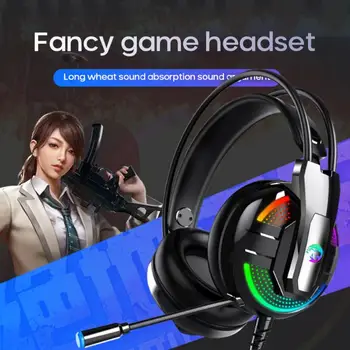 

4D Sound Luminous Gaming Headset Headphone Wired Gamer Headphone Stereo Bass Headsets with Mic LED light for Computer PC Gamer