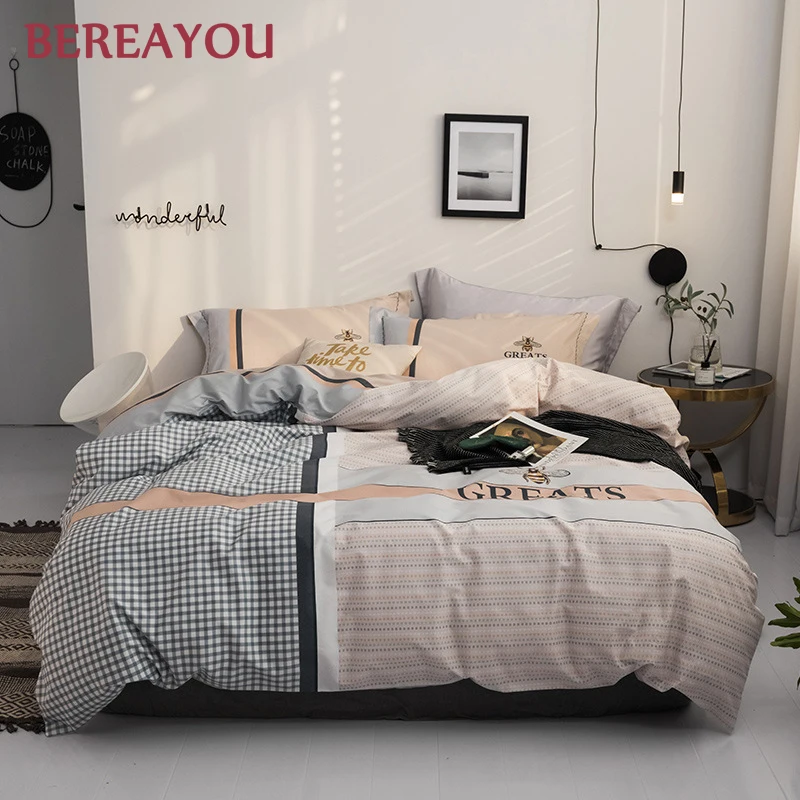 Роскошные комплекты постельного белья, хлопок, 40 S, queen King size, нордический розовый, Гари, пододеяльник, для мальчиков, комплекты постельного белья, винтажная простыня, японская, ropa cama