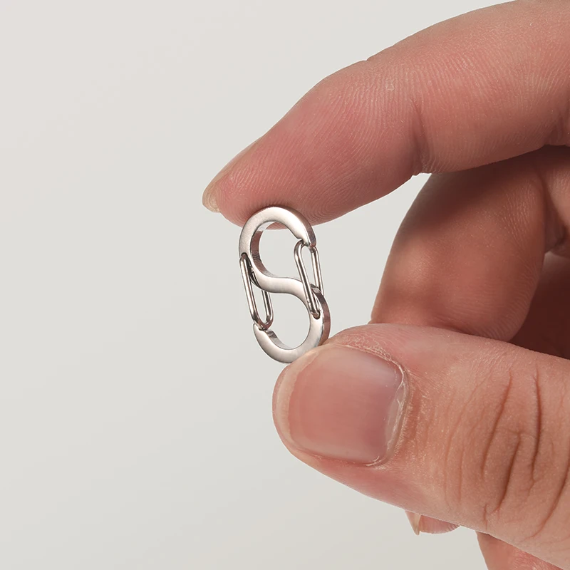 QOONG Super Mini 304 Stainless Steel Keychain Double Head